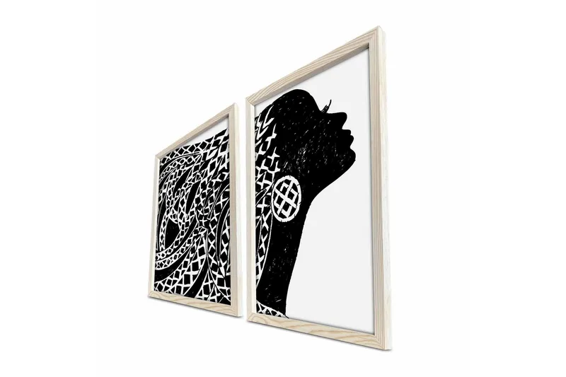 Väggdekor MDF Målning 2 Delar - Inredning - Tavlor & konst - Canvastavlor