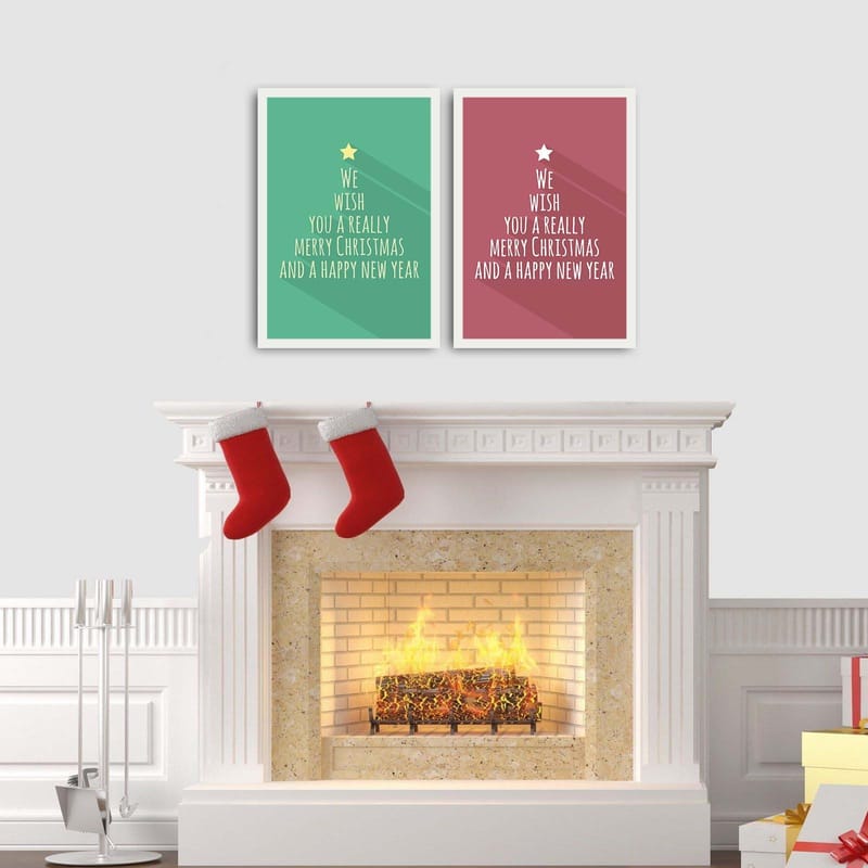 Dekorativ Inramad MDF-målning 2-Delar 35x50 cm - Flerfärgad - Inredning - Tavlor & konst