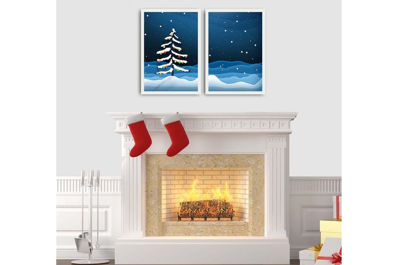 Dekorativ Inramad MDF-målning 2-Delar 35x50 cm - Flerfärgad - Inredning - Tavlor & konst