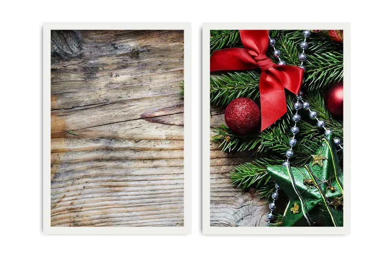 Dekorativ Inramad MDF-målning 2-Delar 35x50 cm, Flerfärgad