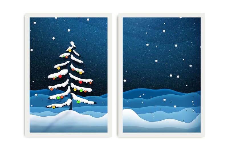 Dekorativ Inramad MDF-målning 2-Delar 35x50 cm - Flerfärgad - Inredning - Tavlor & konst