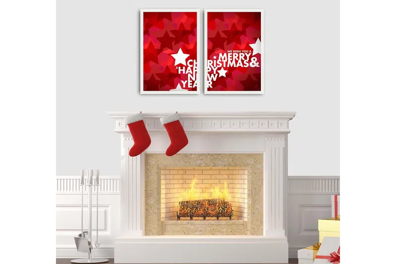 Dekorativ Inramad MDF-målning 2-Delar 35x50 cm - Flerfärgad - Inredning - Tavlor & konst