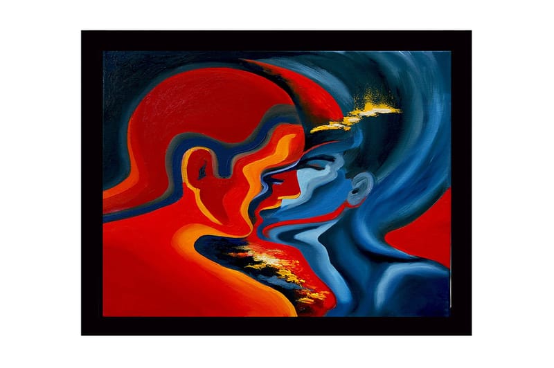 Dekorativ Inramad MDF-målning 41x56 cm - Flerfärgad - Inredning - Tavlor & konst