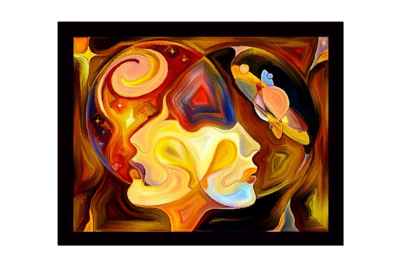 Dekorativ Inramad MDF-målning 41x56 cm - Flerfärgad - Inredning - Tavlor & konst