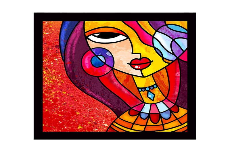 Dekorativ Inramad MDF-målning 41x56 cm - Flerfärgad - Inredning - Tavlor & konst