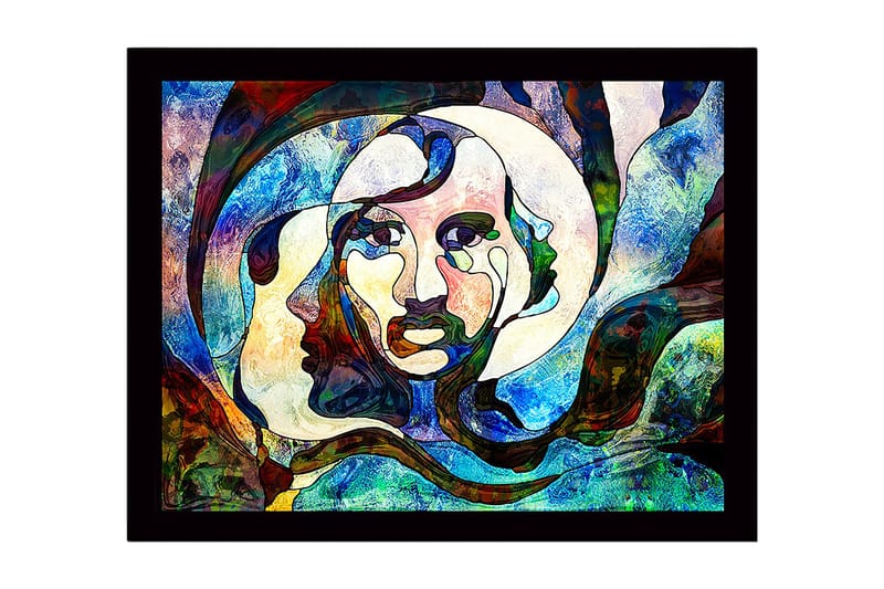 Dekorativ Inramad MDF-målning 41x56 cm - Flerfärgad - Inredning - Tavlor & konst