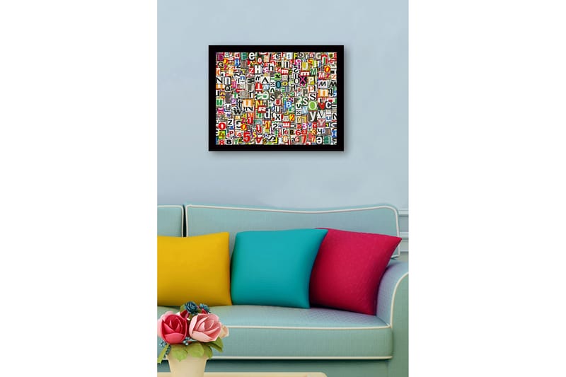 Dekorativ Inramad MDF-målning 41x56 cm - Flerfärgad - Inredning - Tavlor & konst