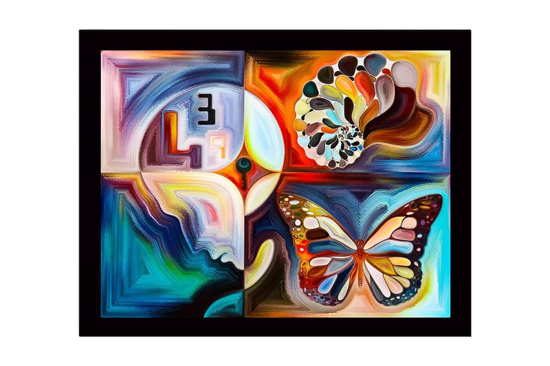 Dekorativ Inramad MDF-målning 41x56 cm - Flerfärgad - Inredning - Tavlor & konst