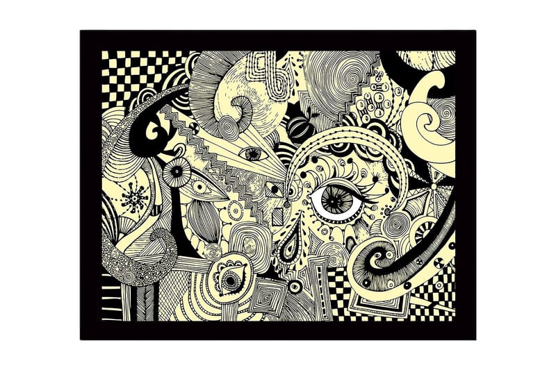 Dekorativ Inramad MDF-målning 41x56 cm - Flerfärgad - Inredning - Tavlor & konst