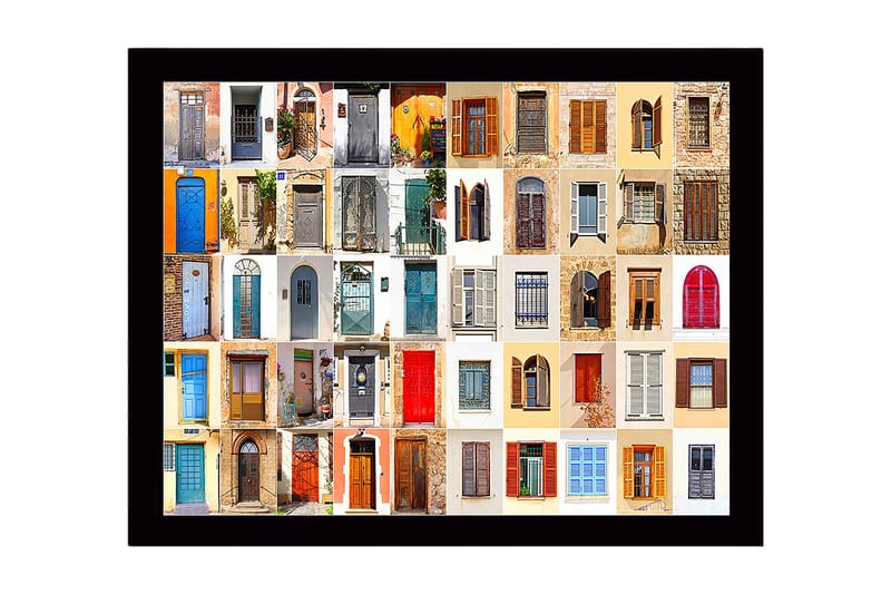 Dekorativ Inramad MDF-målning 41x56 cm, Flerfärgad