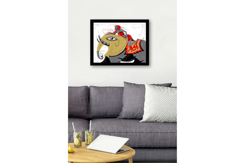 Dekorativ Inramad MDF-målning 41x56 cm - Flerfärgad - Inredning - Tavlor & konst