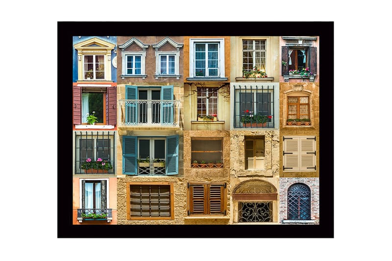 Dekorativ Inramad MDF-målning 41x56 cm, Flerfärgad