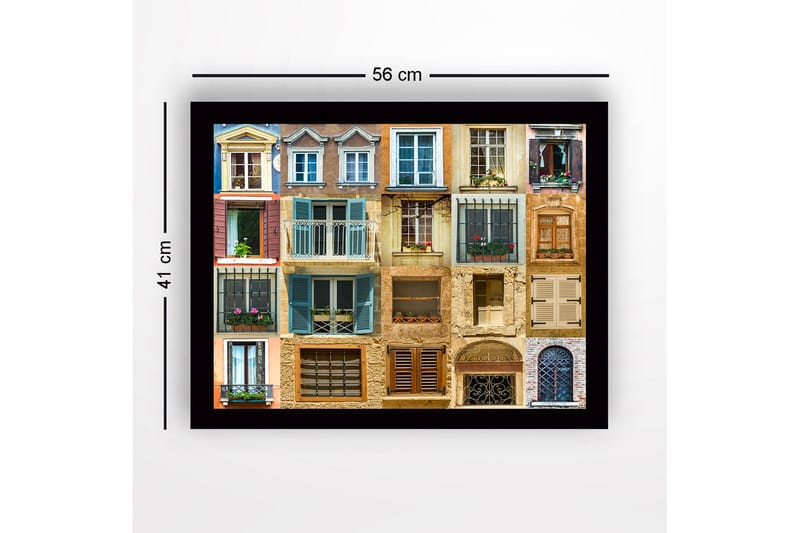 Dekorativ Inramad MDF-målning 41x56 cm - Flerfärgad - Inredning - Tavlor & konst