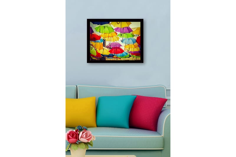 Dekorativ Inramad MDF-målning 41x56 cm - Flerfärgad - Inredning - Tavlor & konst