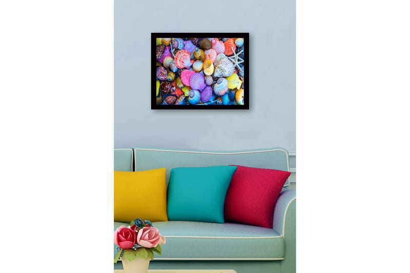 Dekorativ Inramad MDF-målning 41x56 cm - Flerfärgad - Inredning - Tavlor & konst