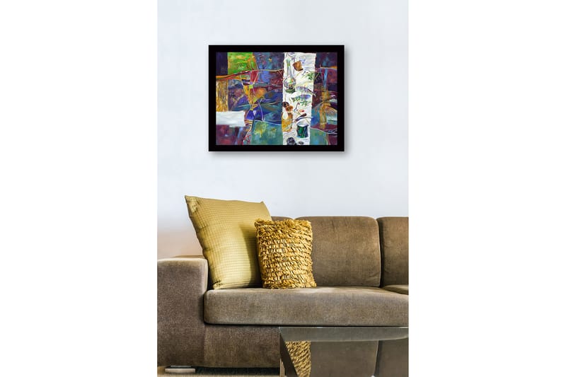 Dekorativ Inramad MDF-målning 41x56 cm - Flerfärgad - Inredning - Tavlor & konst