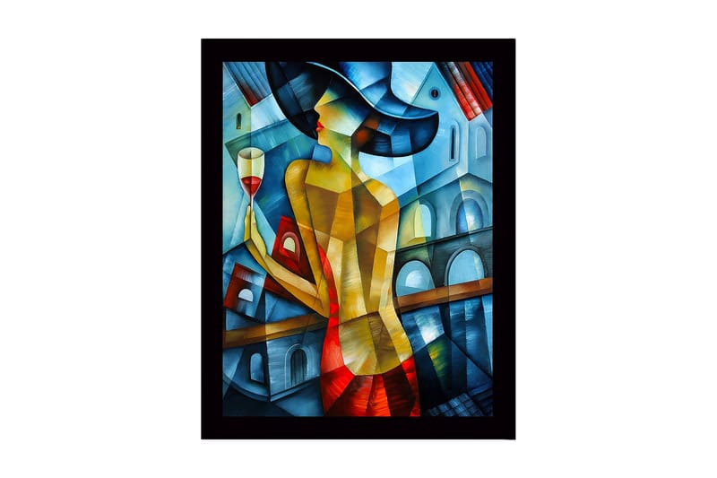 Dekorativ Inramad MDF-målning 41x56 cm - Flerfärgad - Inredning - Tavlor & konst