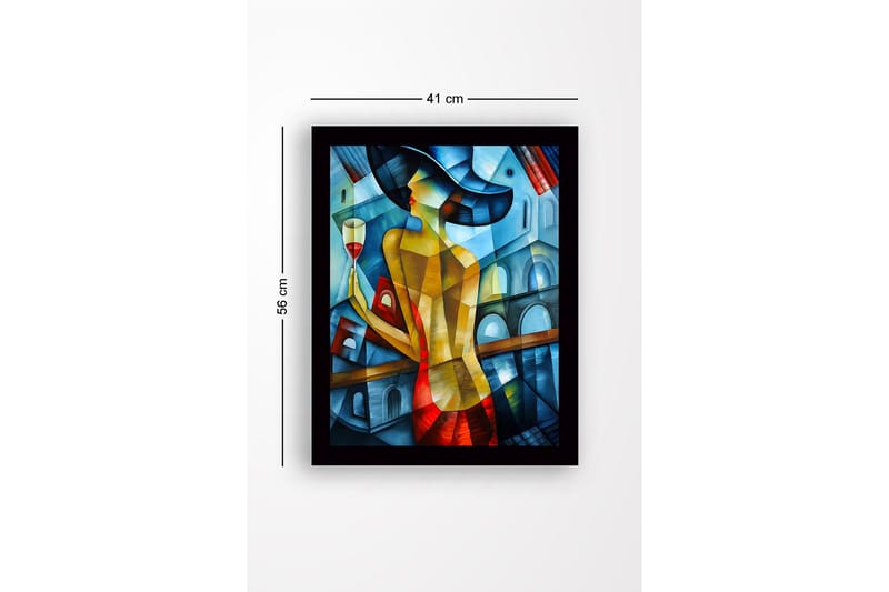Dekorativ Inramad MDF-målning 41x56 cm - Flerfärgad - Inredning - Tavlor & konst