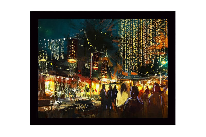 Dekorativ Inramad MDF-målning 41x56 cm - Flerfärgad - Inredning - Tavlor & konst
