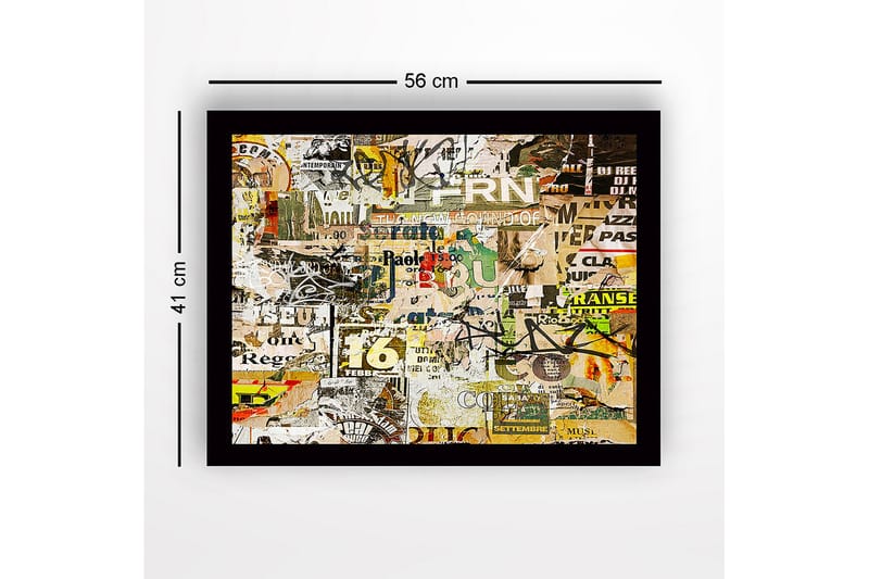 Dekorativ Inramad MDF-målning 41x56 cm - Flerfärgad - Inredning - Tavlor & konst