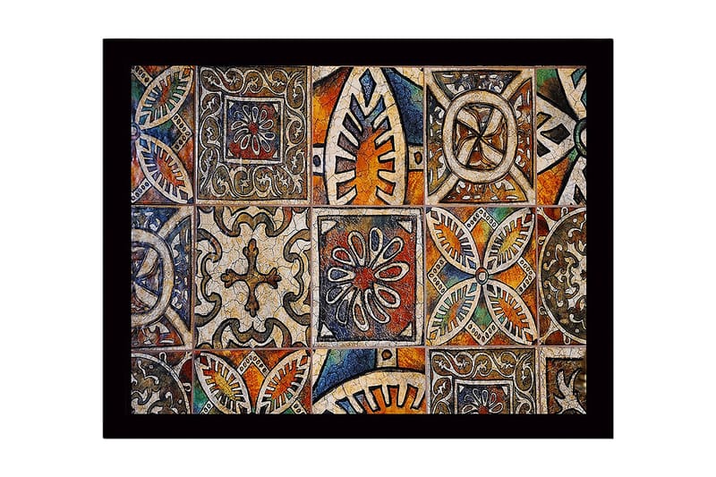 Dekorativ Inramad MDF-målning 41x56 cm - Flerfärgad - Inredning - Tavlor & konst