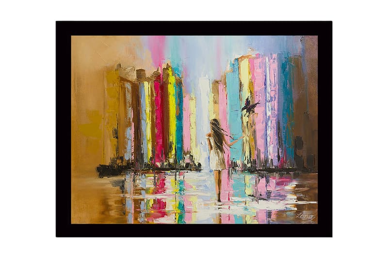 Dekorativ Inramad MDF-målning 41x56 cm - Flerfärgad - Inredning - Tavlor & konst