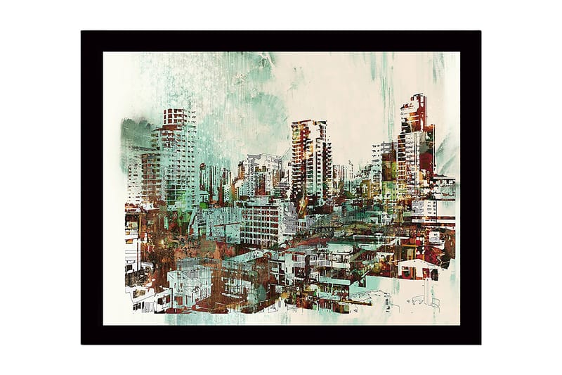 Dekorativ Inramad MDF-målning 41x56 cm - Flerfärgad - Inredning - Tavlor & konst