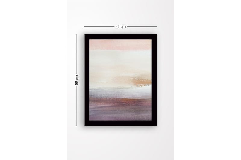 Inramad Canvastavla i trä - 41x56 cm - Mjuk abstrakt landskapskomposition med subtila färgövergångar - Ljusrosa / Beige / Lila - Inredning - Tavlor & konst