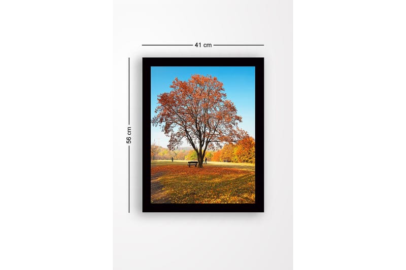 Inramad Canvastavla i trä - 41x56 cm - Ståtlig höstträd med färgglada löv - Orange / Gult / Brunt - Inredning - Tavlor & konst