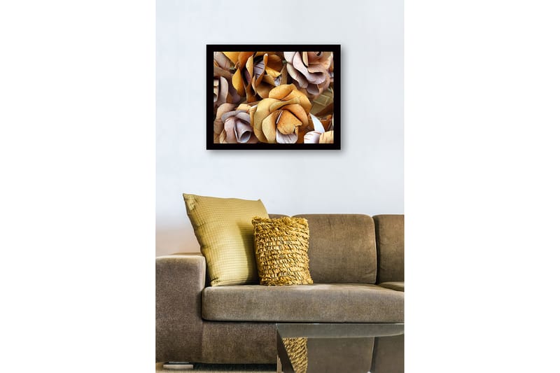 Inramad Canvastavla i trä - 41x56 cm - Torkade rosor i naturliga nyanser - Ljusbrun / Beige / Vit - Inredning - Tavlor & konst