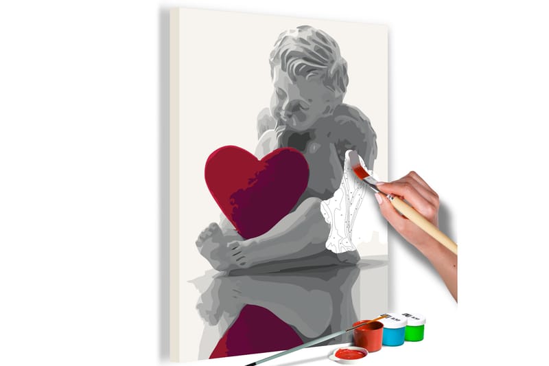 Gör-det-själv Målningar Angel Red Heart 40x60 cm - Artgeist sp. z o. o. - Inredning - Tavlor & konst - Måla själv