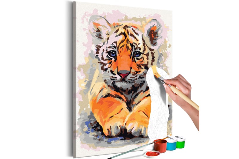 Gör-det-själv Målningar Baby Tiger 40x60 cm - Artgeist sp. z o. o. - Gör det själv tavla