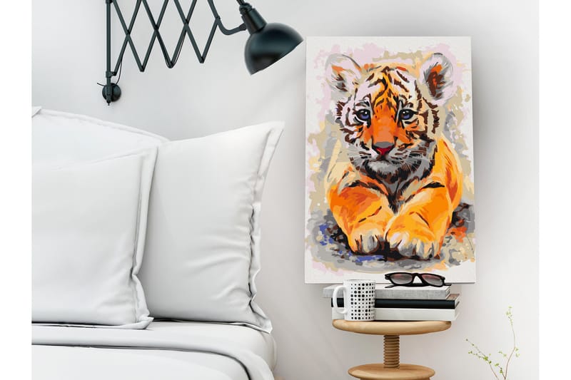 Gör-det-själv Målningar Baby Tiger 40x60 cm - Artgeist sp. z o. o. - Gör det själv tavla