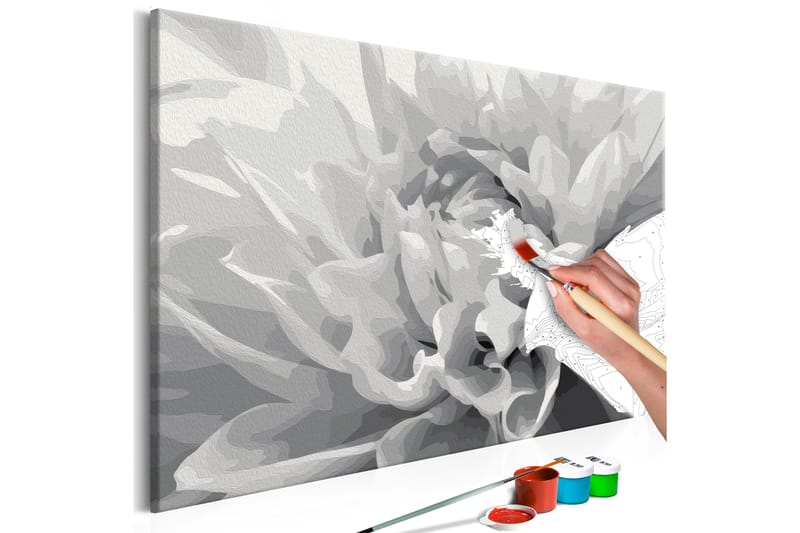 Gör-det-själv Målningar Black & White Flower 60x40 cm - Artgeist sp. z o. o. - Gör det själv tavla