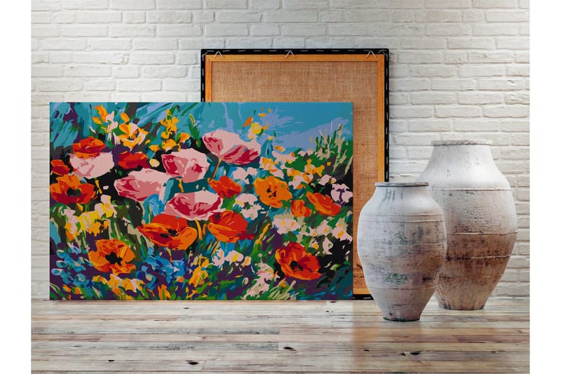 Gör-det-själv Målningar Colourful Meadow Flowers 60x40 cm - Artgeist sp. z o. o. - Inredning - Tavlor & konst - Måla själv