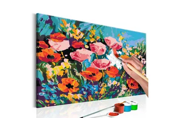 Gör-det-själv Målningar Colourful Meadow Flowers 60x40 cm - Artgeist sp. z o. o. - Inredning - Tavlor & konst - Måla själv