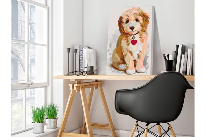 Gör-det-själv Målningar Dog Puppy 40x60 cm - Artgeist sp. z o. o. - Gör det själv tavla