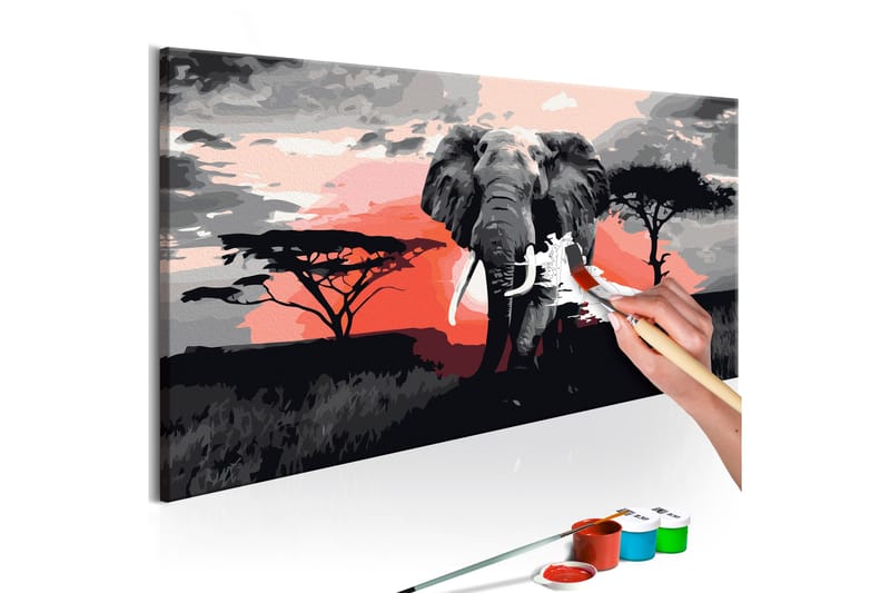 Gör-det-själv Målningar Elephant Africa 80x40 cm - Artgeist sp. z o. o. - Gör det själv tavla