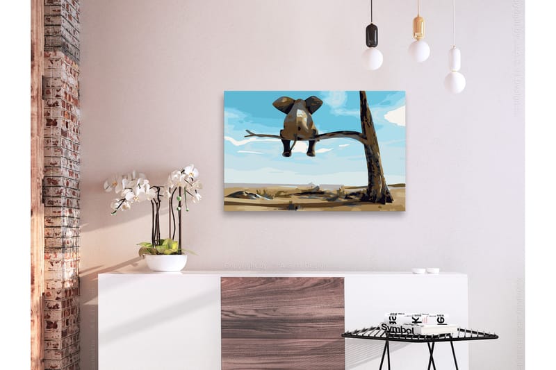 Gör-det-själv Målningar Elephant In A Tree 60x40 cm - Artgeist sp. z o. o. - Inredning - Tavlor & konst - Måla själv