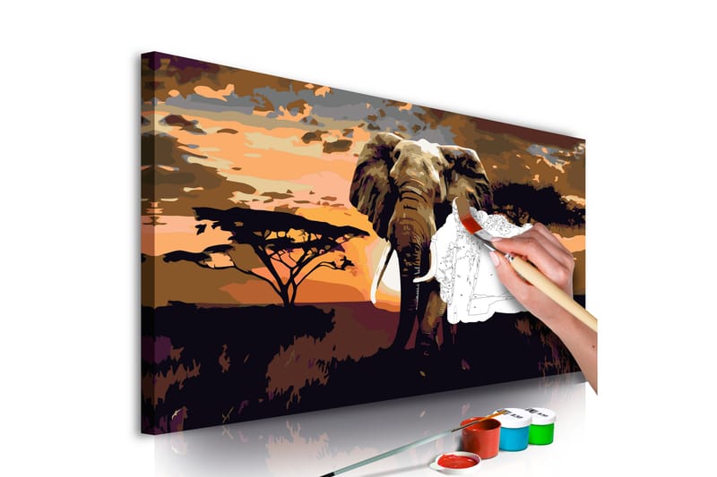 Gör-det-själv Målningar Elephant in Africa 80x40 cm - Artgeist sp. z o. o. - Gör det själv tavla
