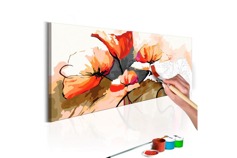 Gör-det-själv Målningar Flowers Delicate Poppies 100x40 cm - Artgeist sp. z o. o. - Gör det själv tavla