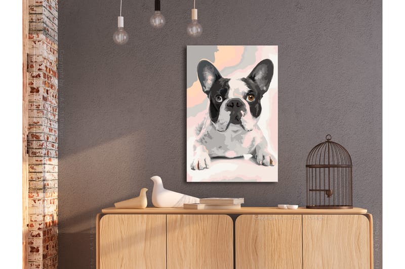 Gör-det-själv Målningar French Bulldog  40x60 cm - Artgeist sp. z o. o. - Gör det själv tavla