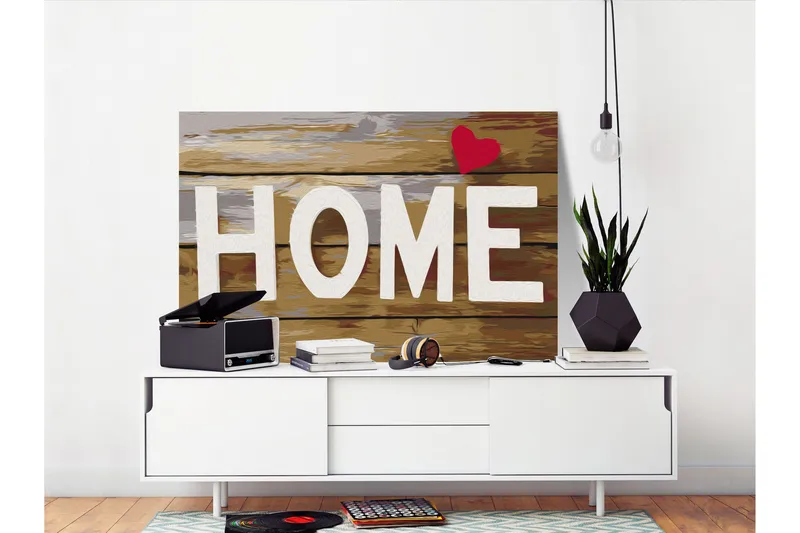 Gör-det-själv Målningar Home with Heart 60x40 cm - Artgeist sp. z o. o. - Inredning - Tavlor & konst - Måla själv