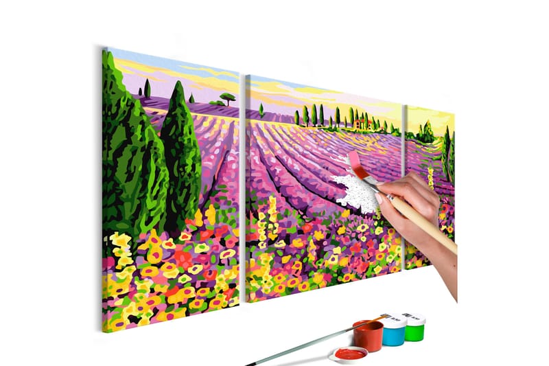 Gör-det-själv Målningar Lavender Field 80x50 cm - Artgeist sp. z o. o. - Gör det själv tavla