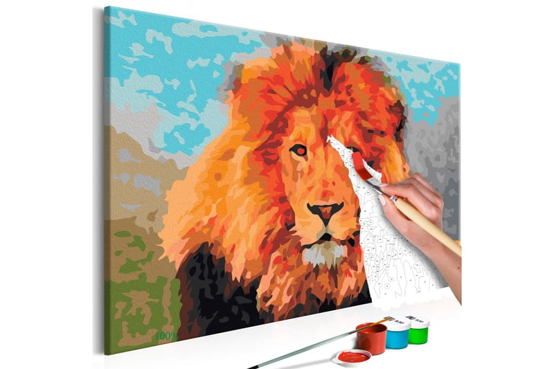 Gör-det-själv Målningar Lion  60x40 cm - Artgeist sp. z o. o. - Gör det själv tavla