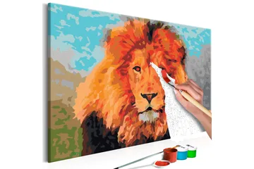 Gör-det-själv Målningar Lion  60x40 cm - Artgeist sp. z o. o. - Inredning - Tavlor & konst - Måla själv