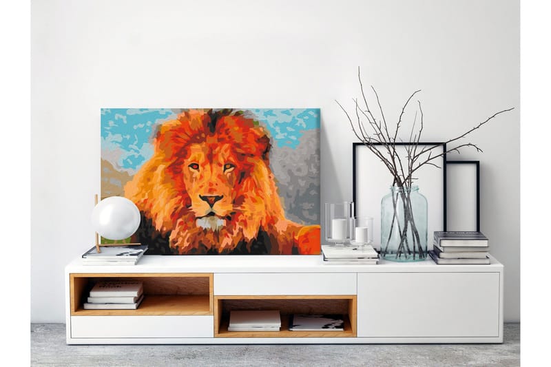 Gör-det-själv Målningar Lion  60x40 cm - Artgeist sp. z o. o. - Inredning - Tavlor & konst - Måla själv