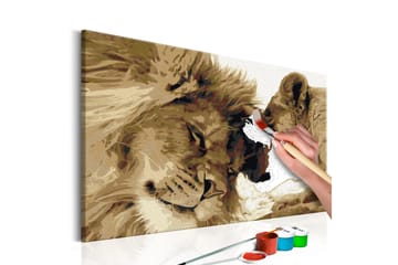 Gör-det-själv Målningar Lions In Love 60x40 cm - Artgeist sp. z o. o. - Inredning - Tavlor & konst - Måla själv