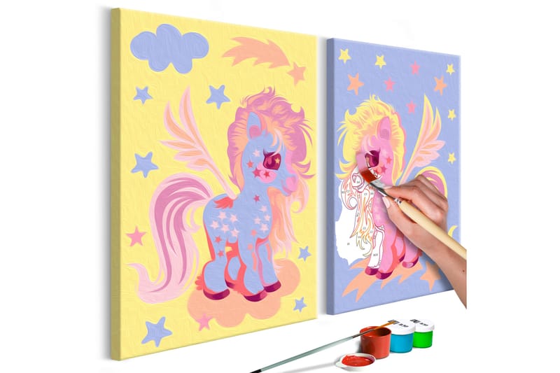 Gör-det-själv Målningar Magical Unicorns 33x23 cm - Artgeist sp. z o. o. - Gör det själv tavla