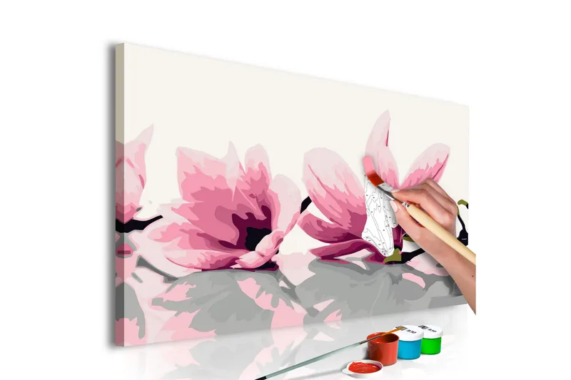 Gör-det-själv Målningar Magnolia White Background 60x40 cm, Artgeist sp. z o. o.